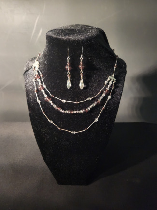 Beaded Necklace and Earrings (2)