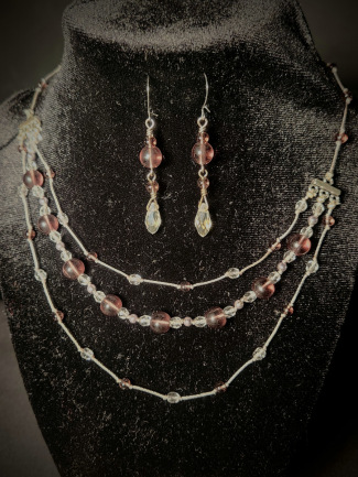 Beaded Necklace and Earrings (1)