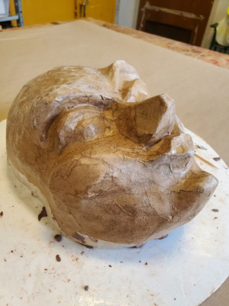Papier Mache Layers In Process