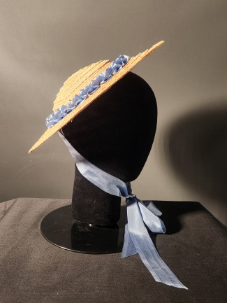 Strip Straw Hat: 1760s Bergere